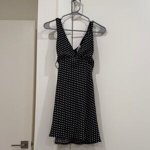 Princess Polly Polka Dot Mini Dress - Black and White